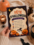 Invitation de Fête d’Halloween pour Enfants et Adultes | Modèle Canva Personnalisable