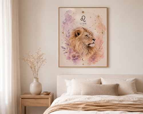 Affiche signe astrologique LION